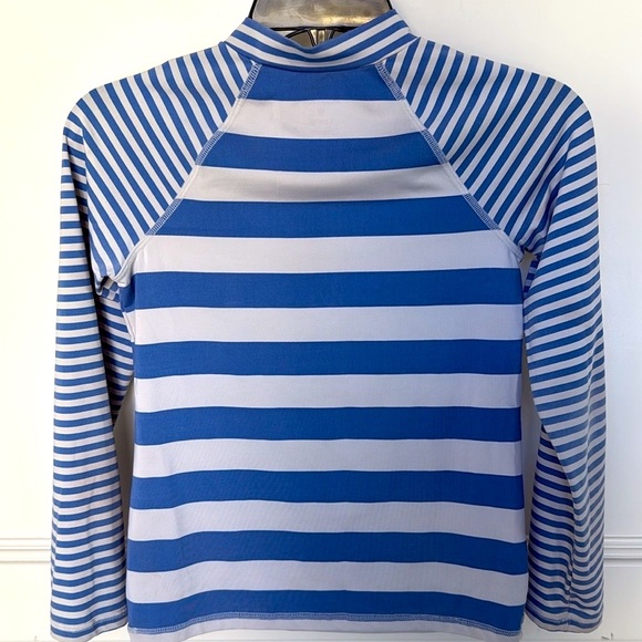 Vineyard Vines Girls Swim Shirt Rashguard 10/12 Sun Protection Pink Blue Stripe - Picture 10 of 12